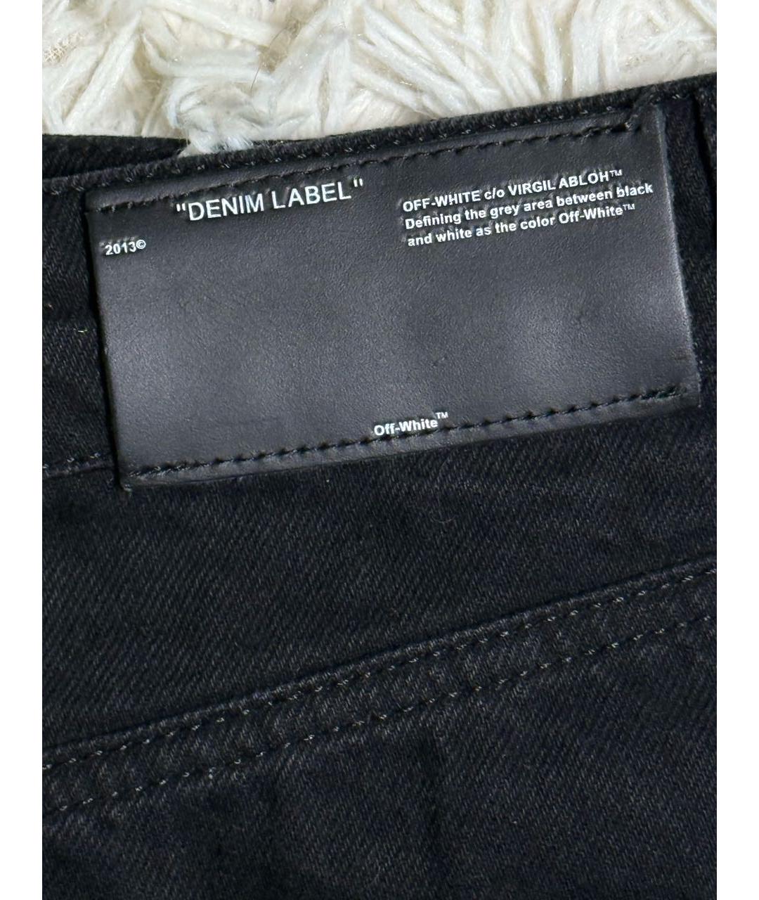 OFF-WHITE Черная деним юбка мини, фото 7