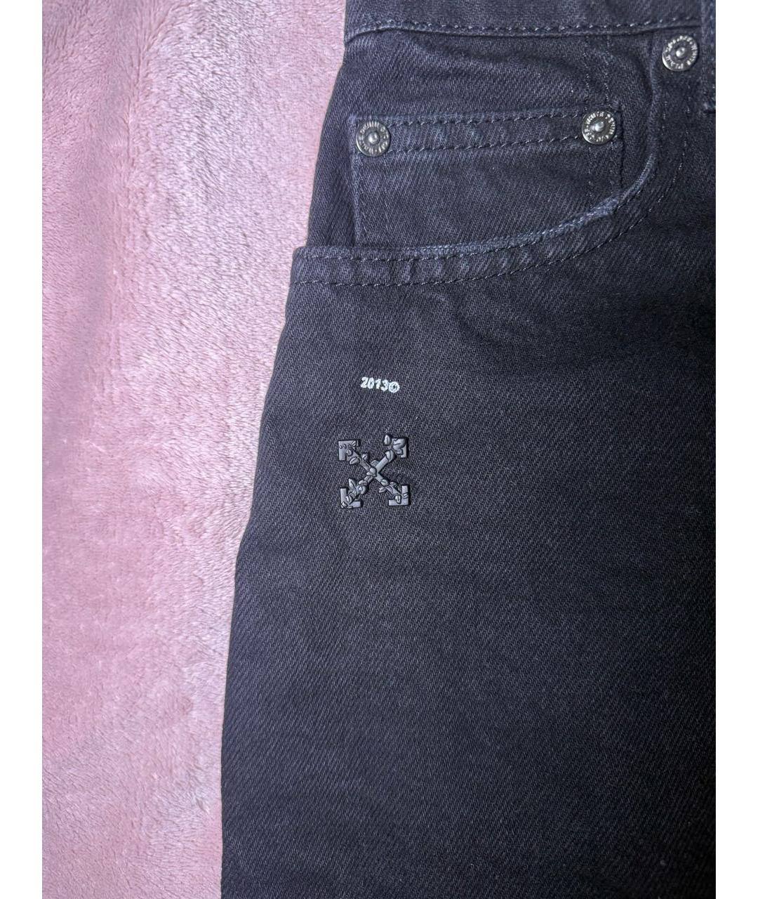 OFF-WHITE Черная деним юбка мини, фото 4