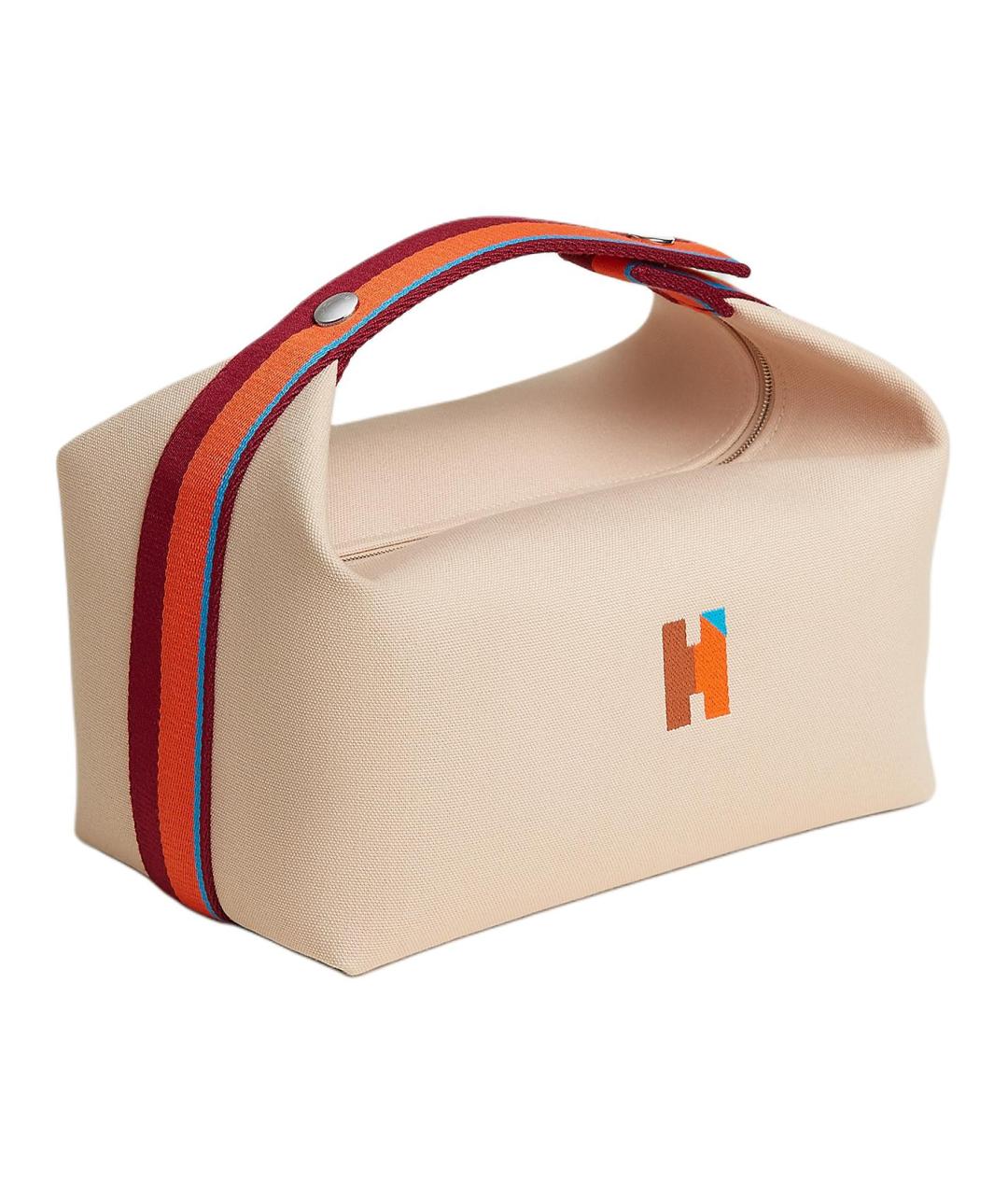 HERMES Бежевая хлопковая косметичка, фото 1