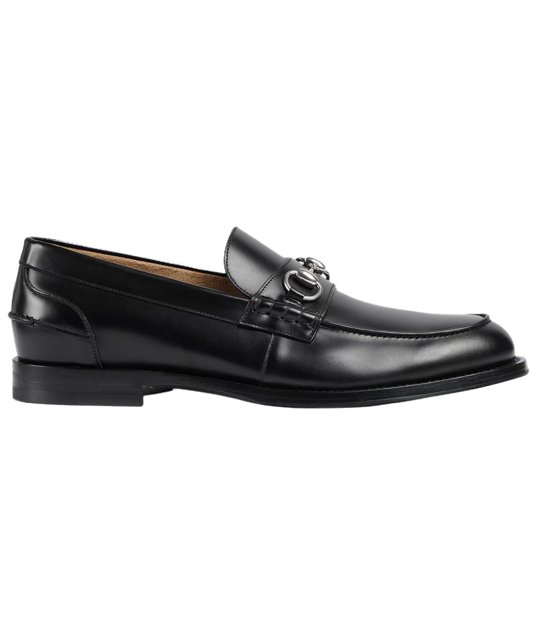 GUCCI Черные кожаные лоферы, фото 1