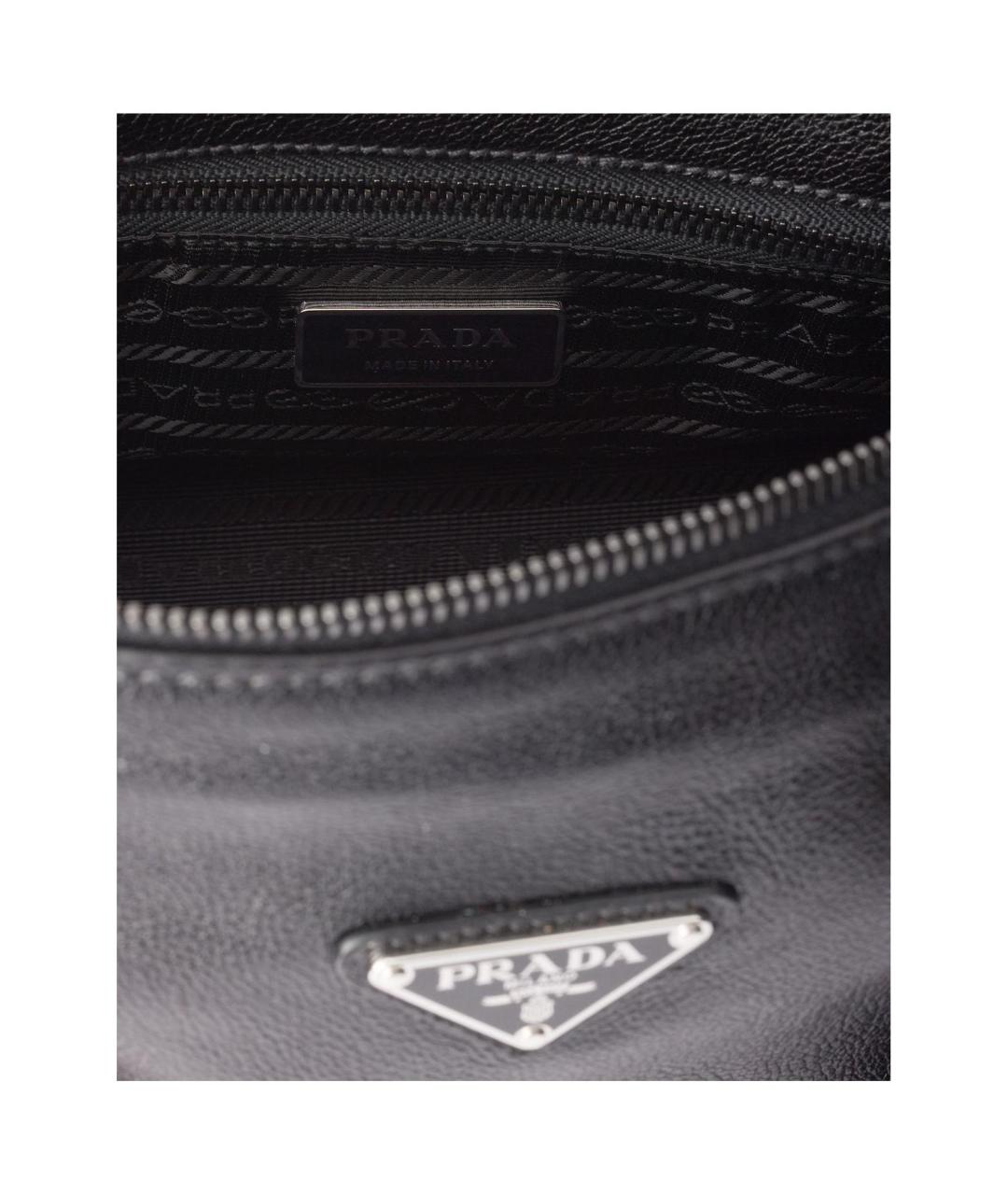 PRADA Черная кожаная сумка через плечо, фото 4
