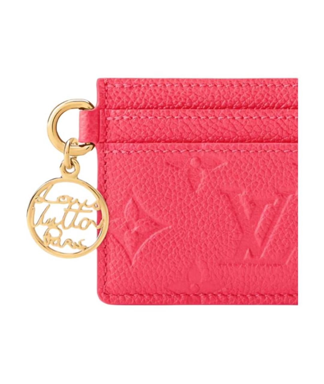LOUIS VUITTON Розовый кожаный кардхолдер, фото 5