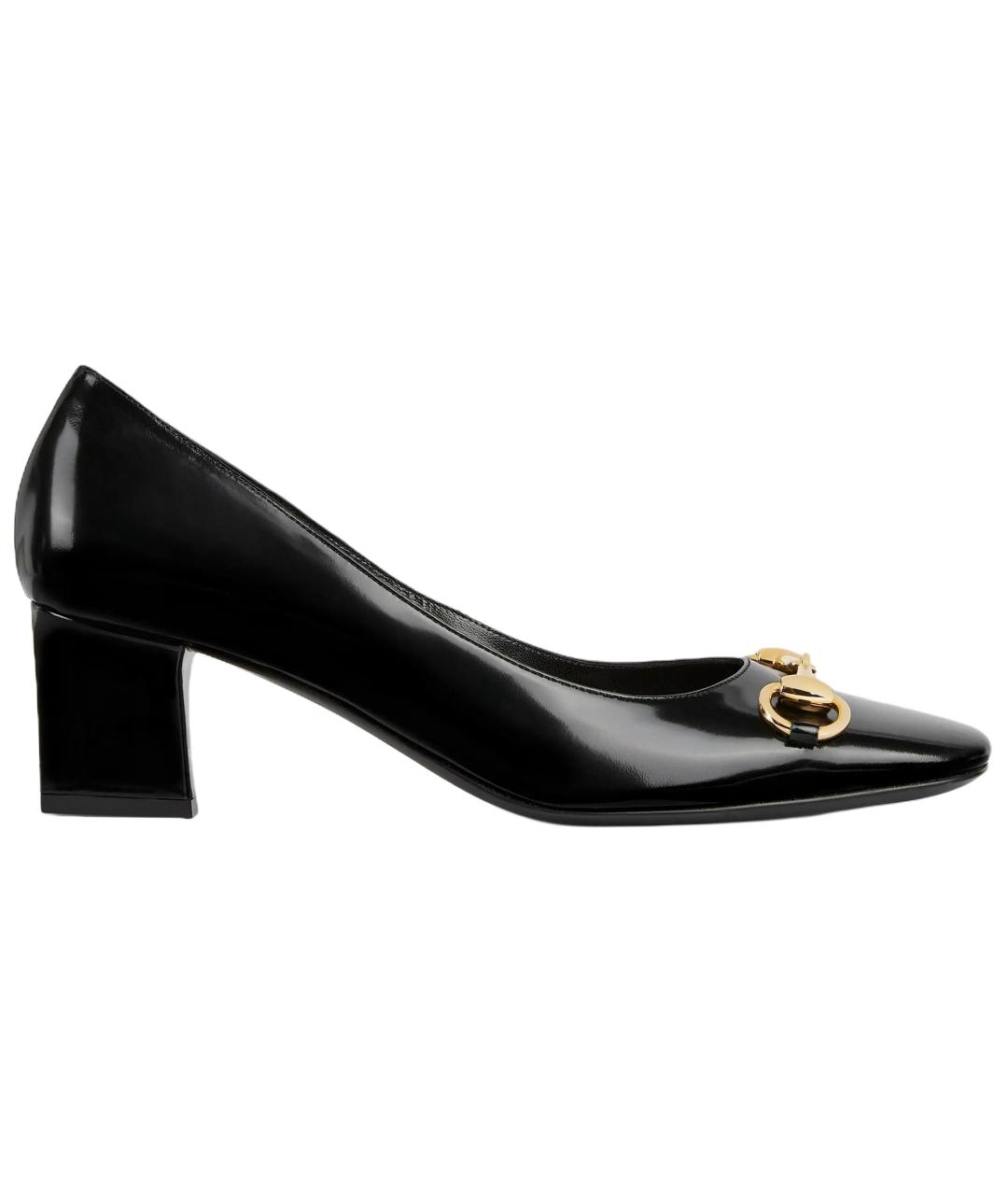 GUCCI Черные туфли из лакированной кожи, фото 1