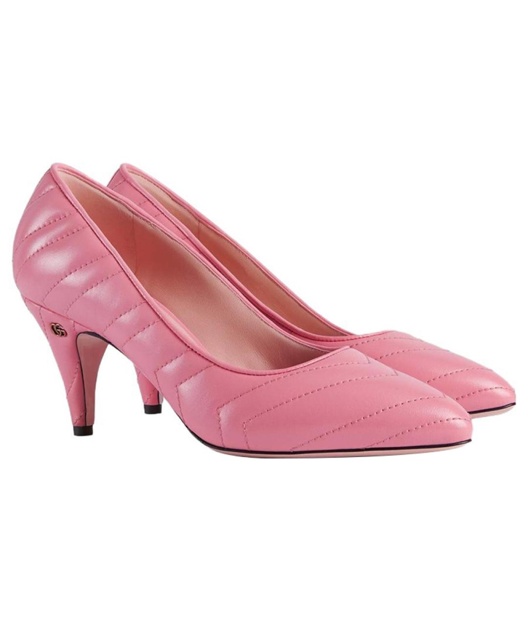 GUCCI Розовые кожаные туфли, фото 3