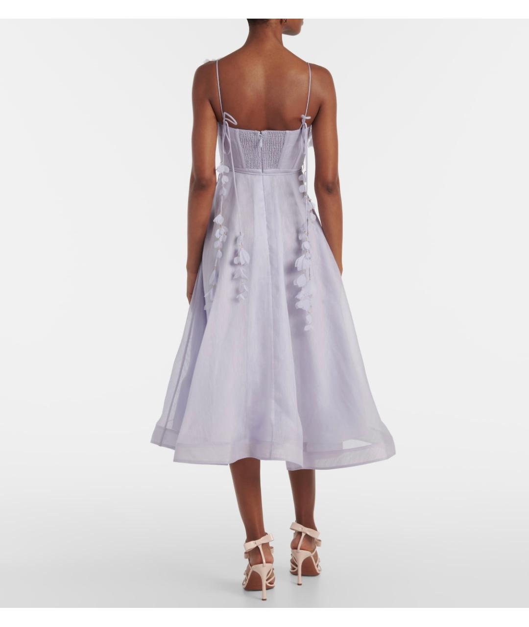 ZIMMERMANN Голубое льняное коктейльное платье, фото 3