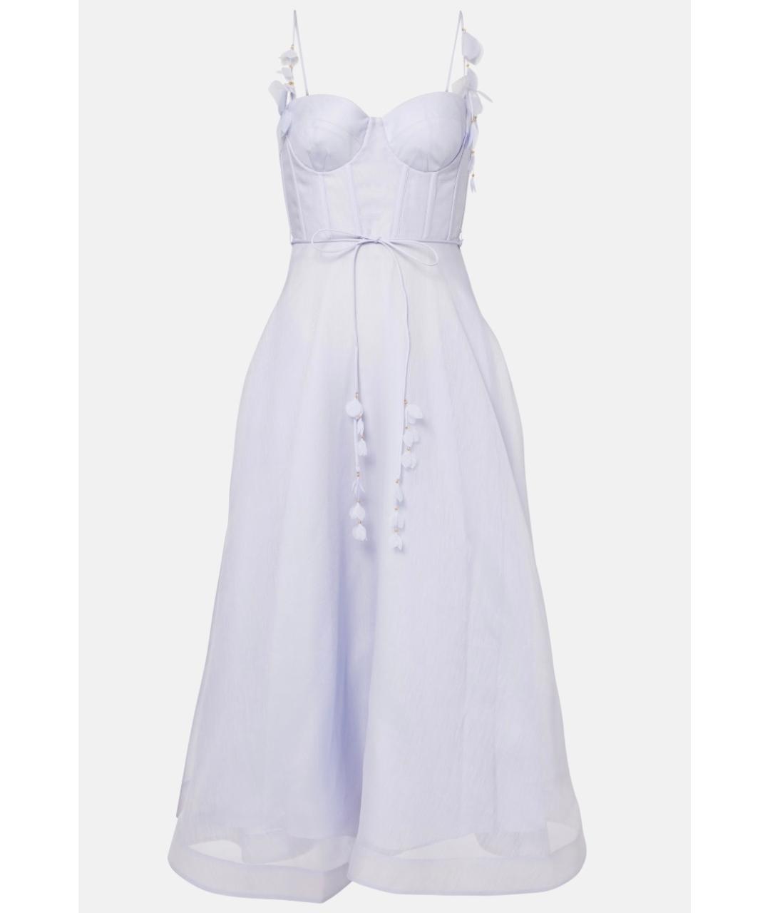 ZIMMERMANN Голубое льняное коктейльное платье, фото 6
