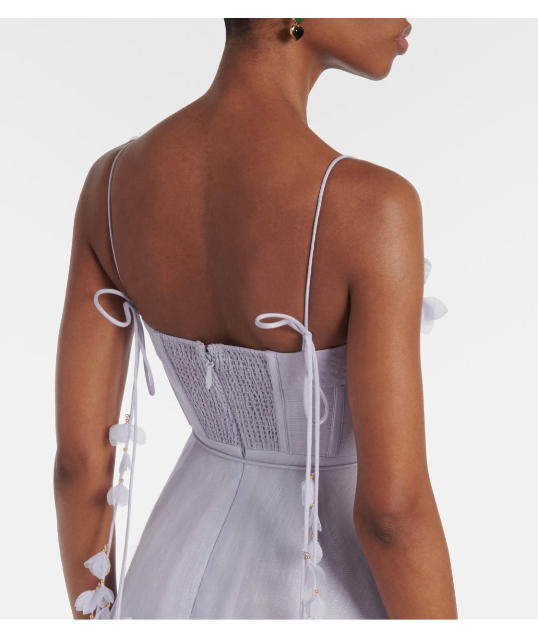 ZIMMERMANN Голубое льняное коктейльное платье, фото 5
