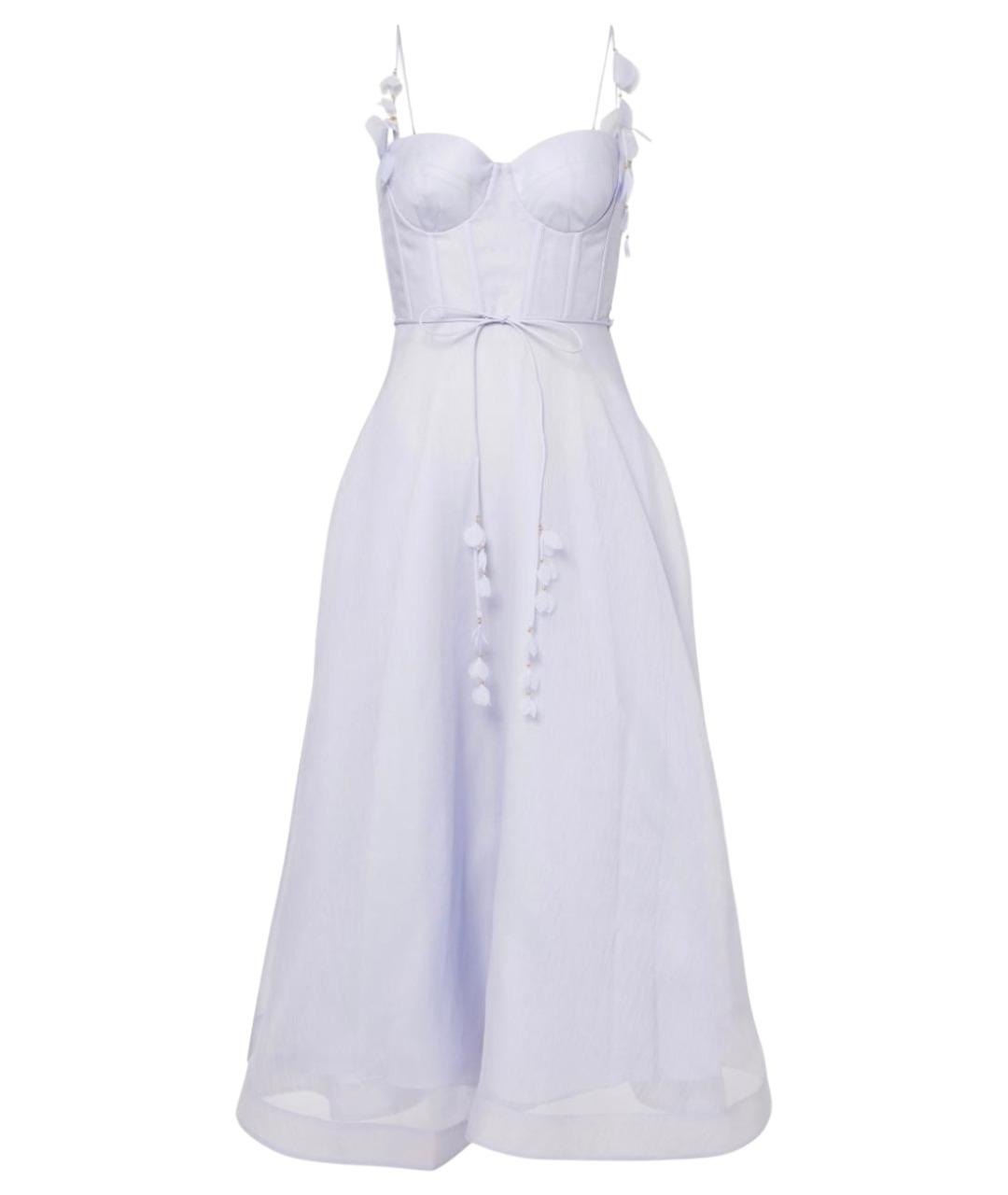 ZIMMERMANN Голубое льняное коктейльное платье, фото 1