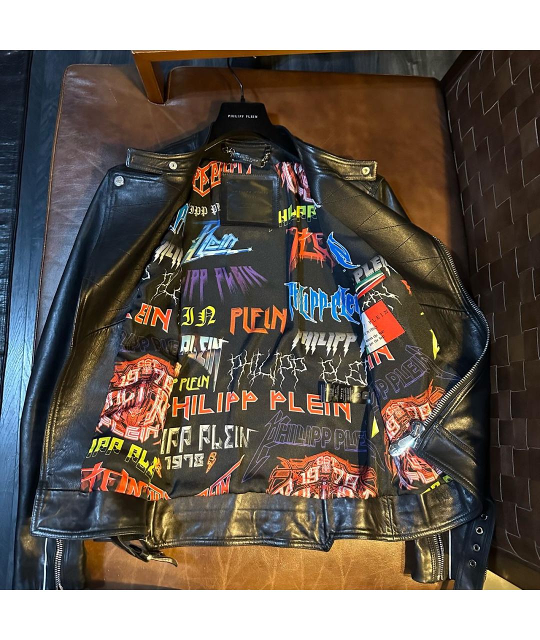 PHILIPP PLEIN Черная кожаная куртка, фото 5