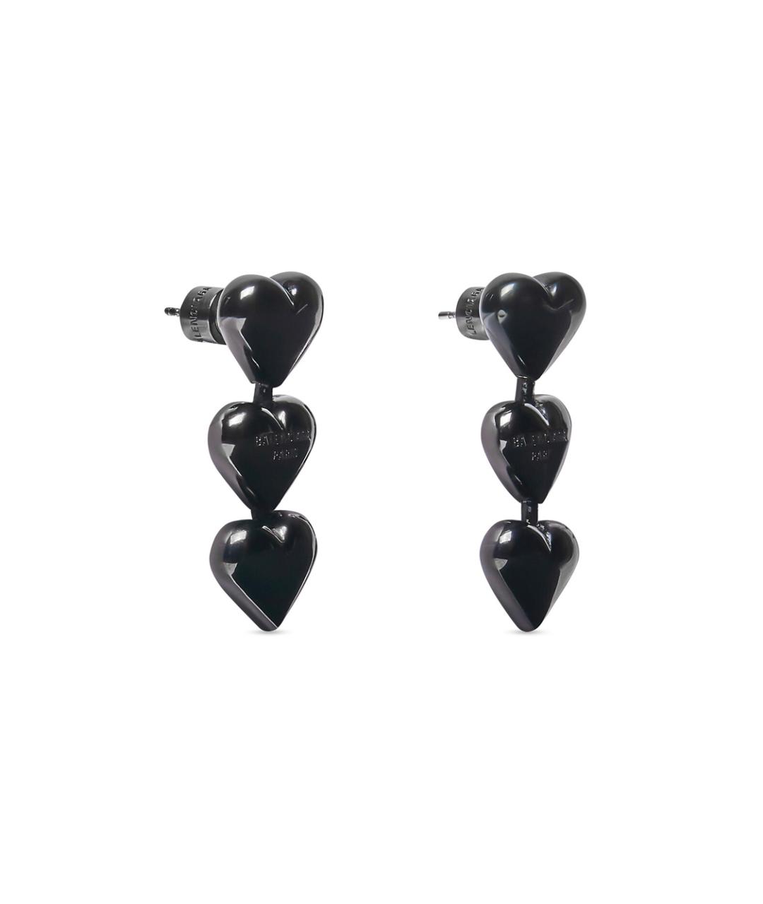 BALENCIAGA Черные латунные серьги, фото 2