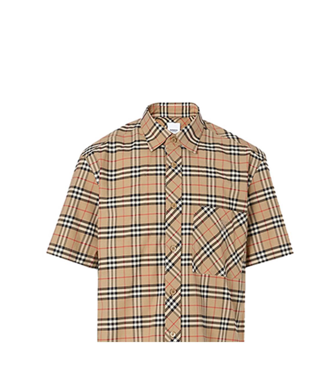 BURBERRY Бежевая хлопковая классическая рубашка, фото 5