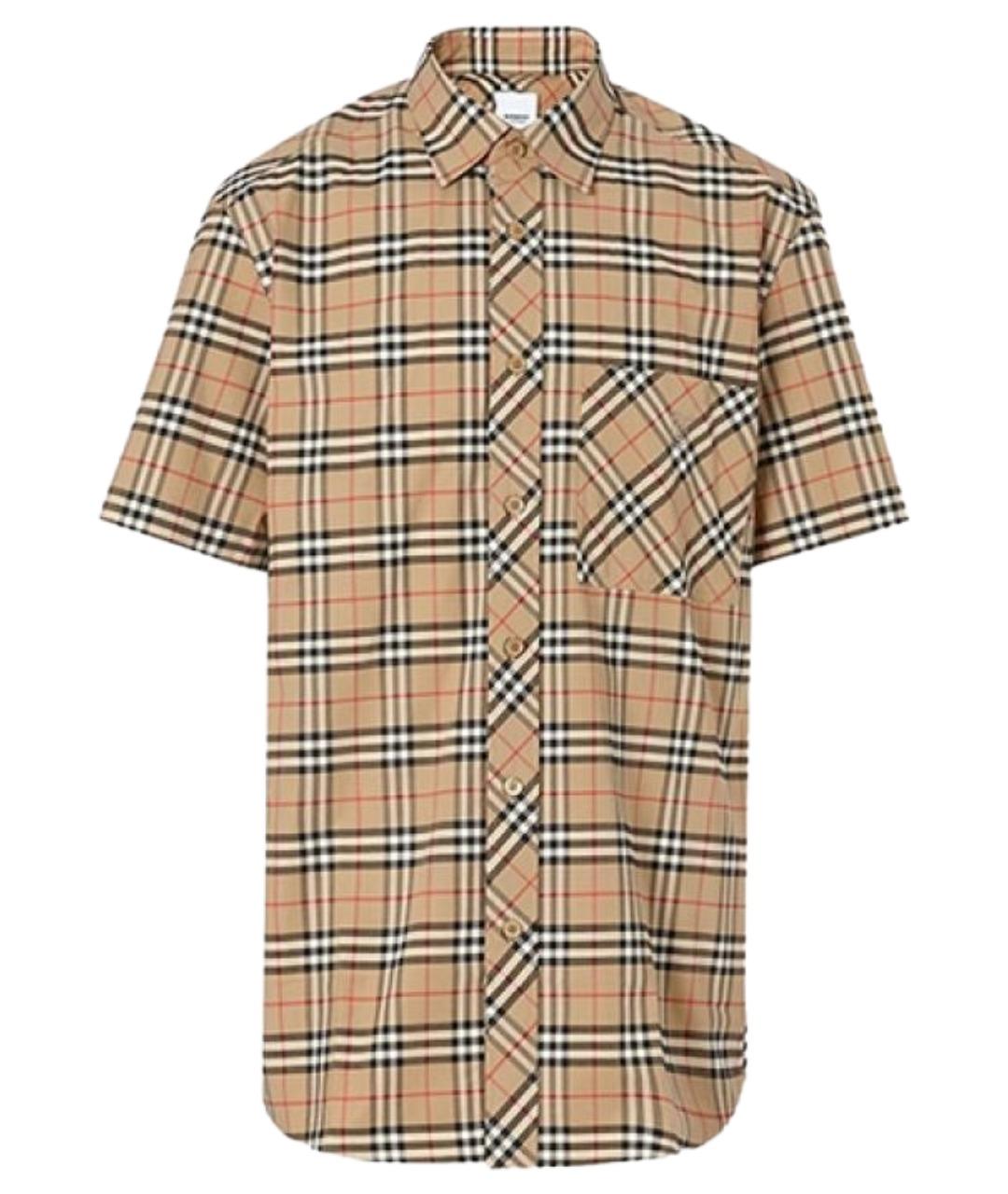 BURBERRY Бежевая хлопковая классическая рубашка, фото 1