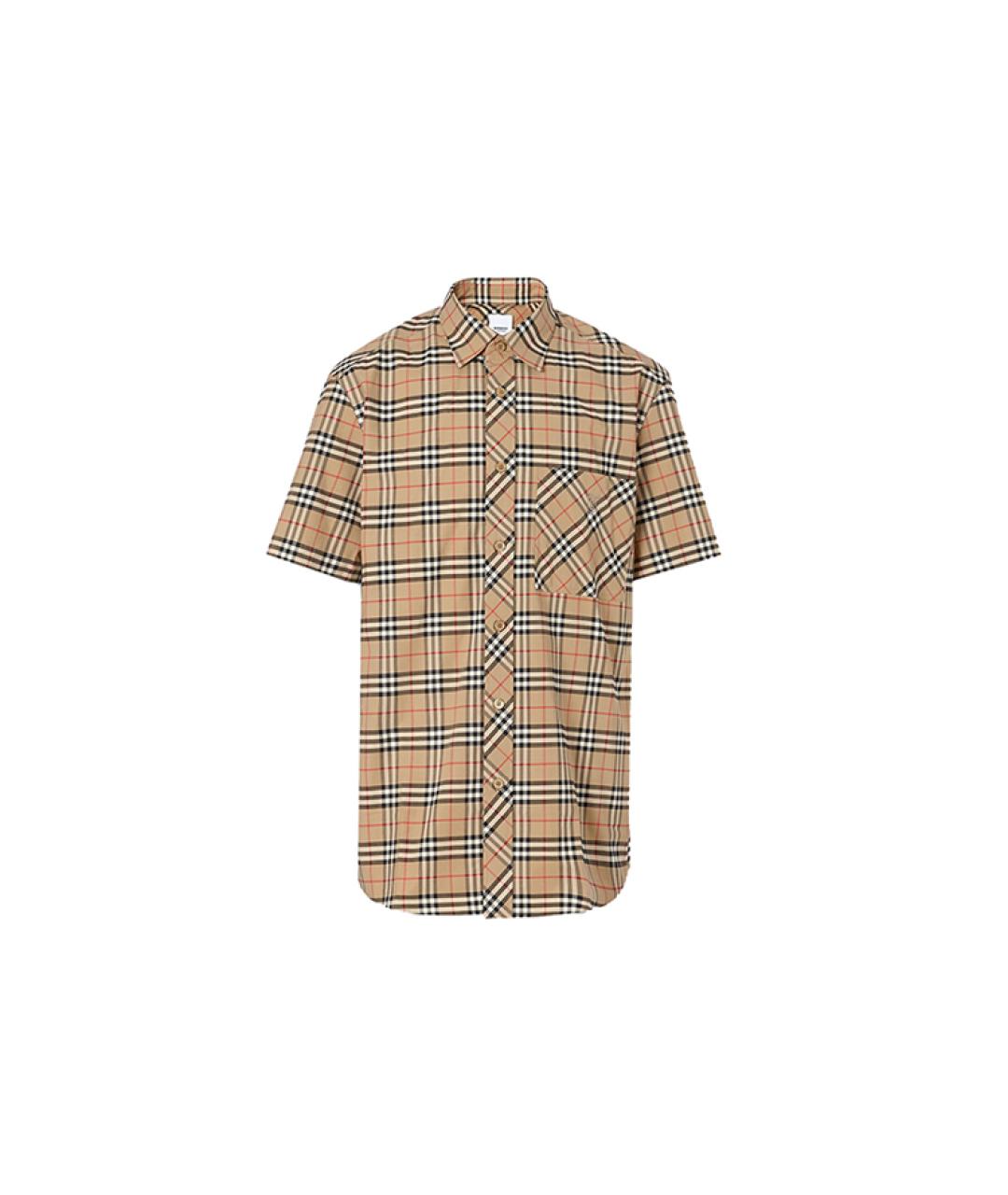 BURBERRY Бежевая хлопковая классическая рубашка, фото 6