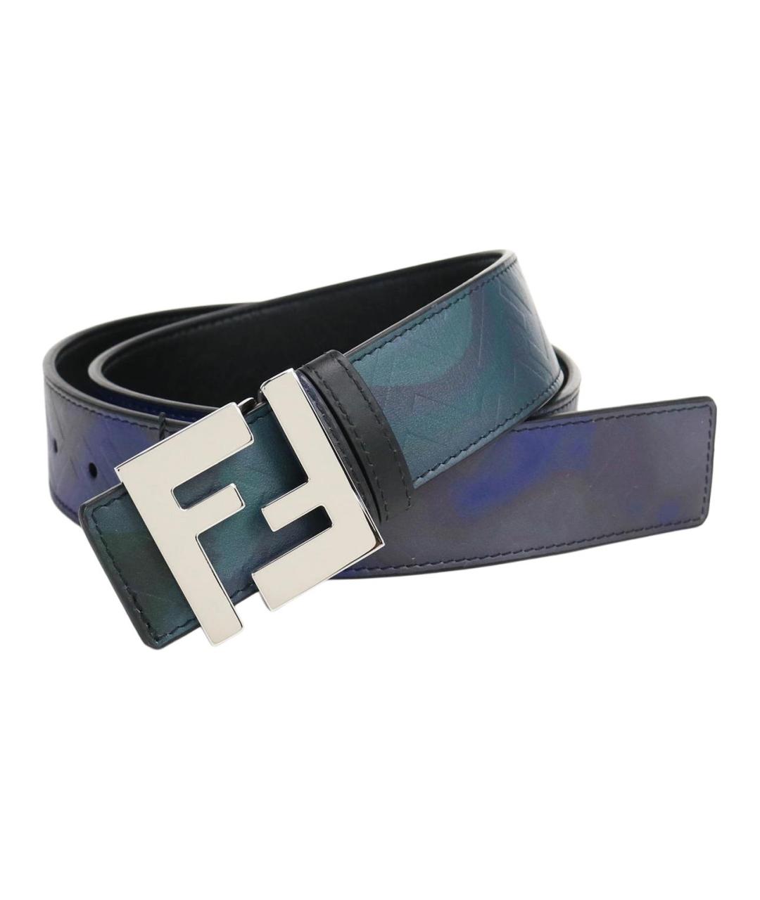 FENDI Синий кожаный ремень, фото 4