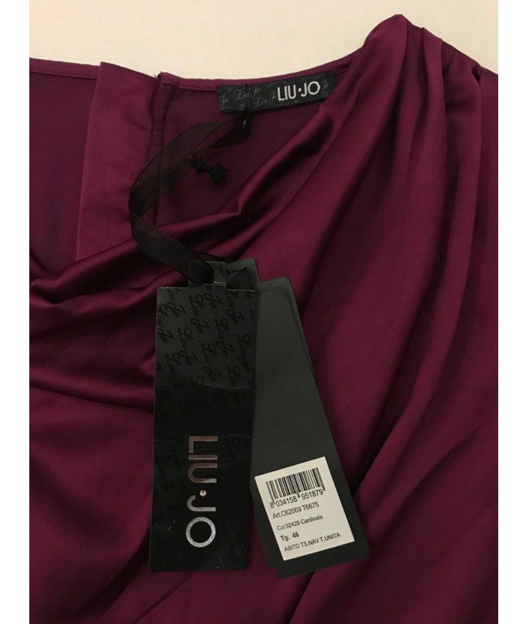 LIU JO Бордовое полиэстеровое повседневное платье, фото 3