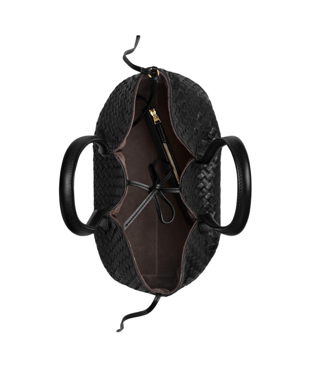 BOTTEGA VENETA Черная кожаная сумка через плечо, фото 3