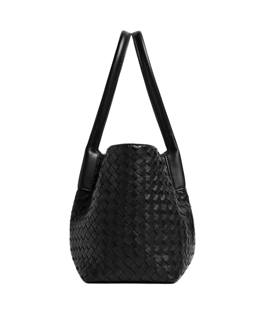 BOTTEGA VENETA Черная кожаная сумка через плечо, фото 2