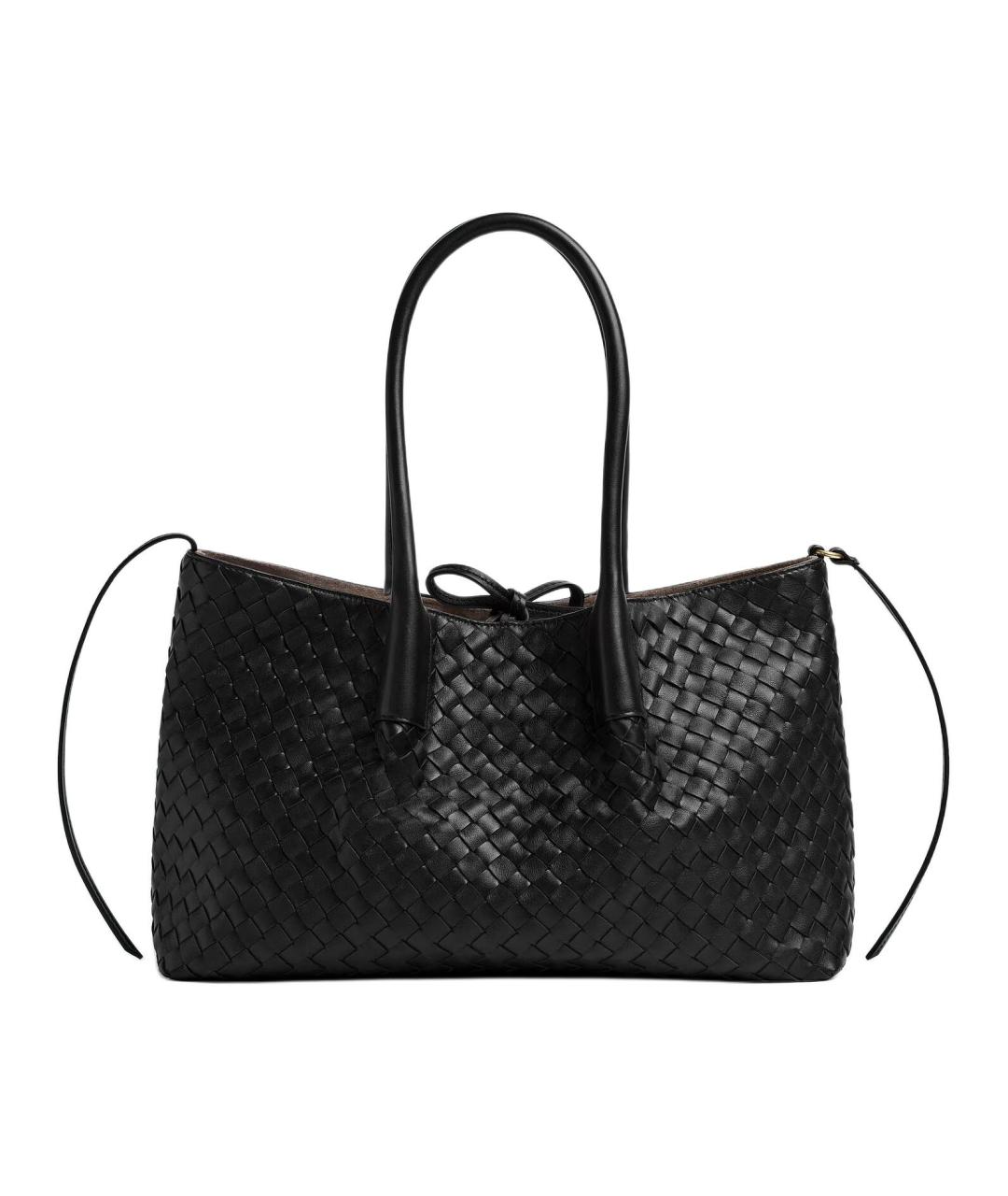 BOTTEGA VENETA Черная кожаная сумка через плечо, фото 1