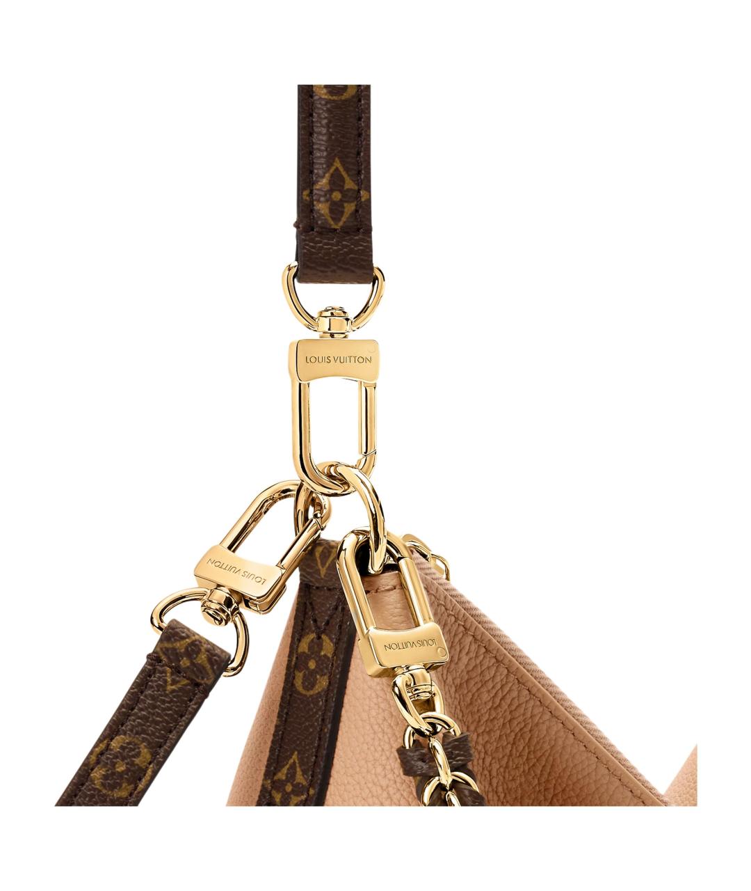 LOUIS VUITTON Бежевая кожаная сумка с короткими ручками, фото 5