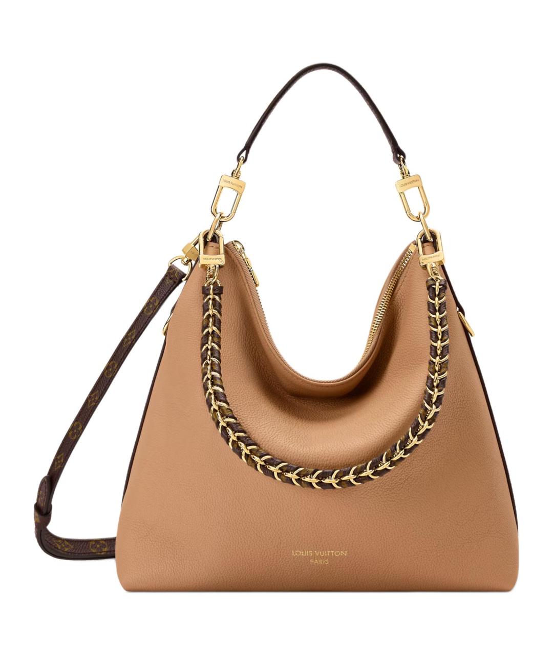 LOUIS VUITTON Бежевая кожаная сумка с короткими ручками, фото 1