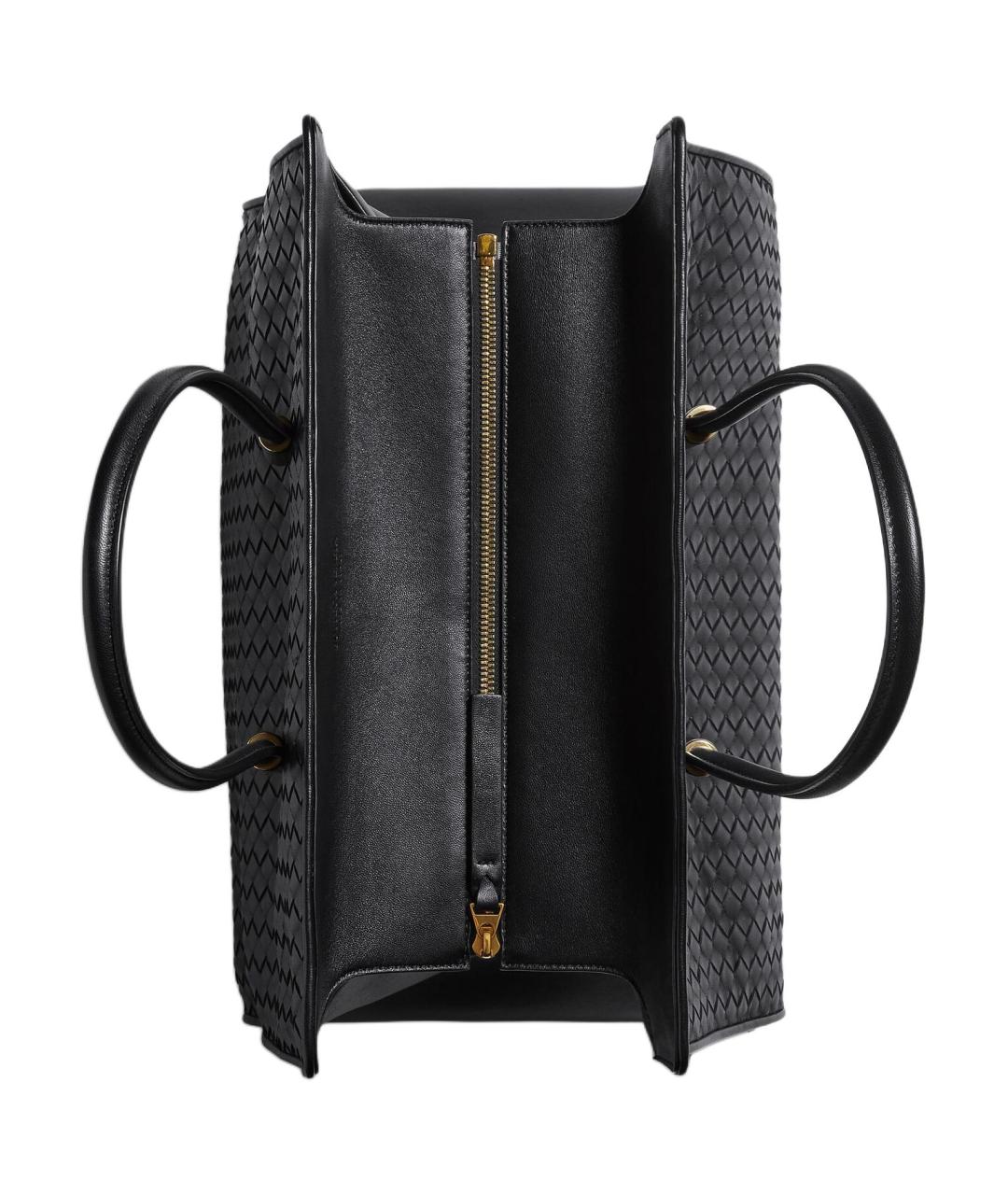 BOTTEGA VENETA Черная кожаная сумка через плечо, фото 4