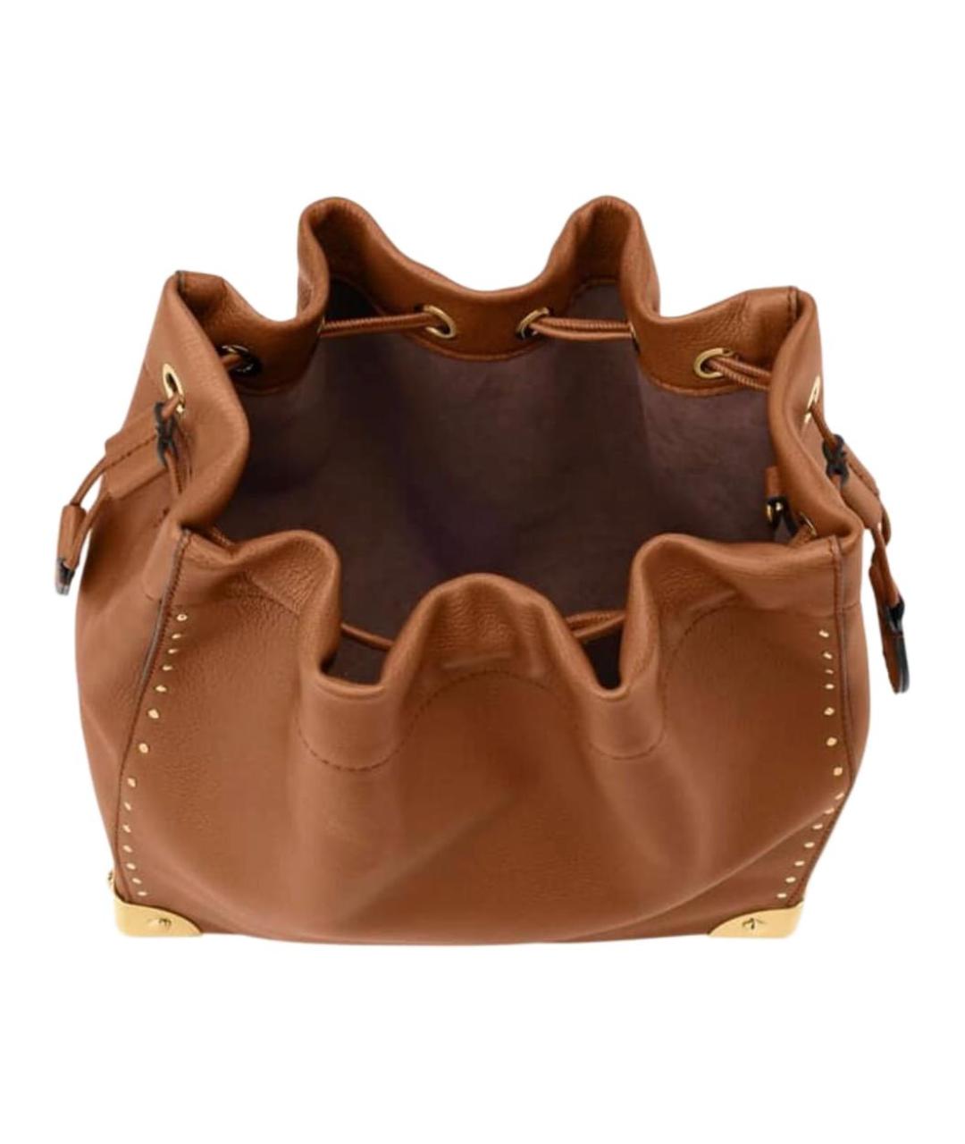 LOUIS VUITTON Коричневая кожаная сумка через плечо, фото 4