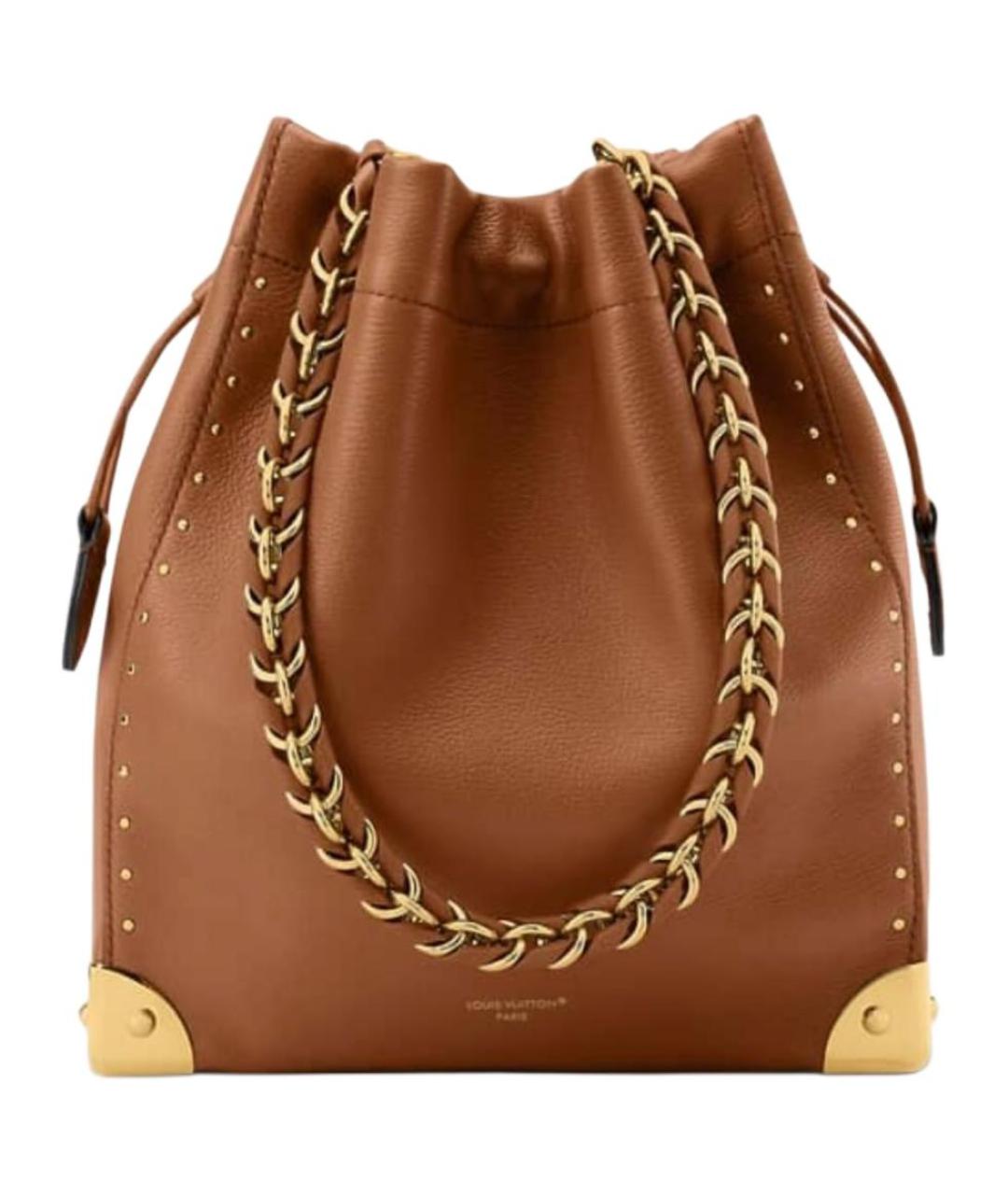 LOUIS VUITTON Коричневая кожаная сумка через плечо, фото 1