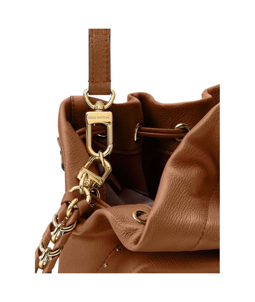 LOUIS VUITTON Коричневая кожаная сумка через плечо, фото 5