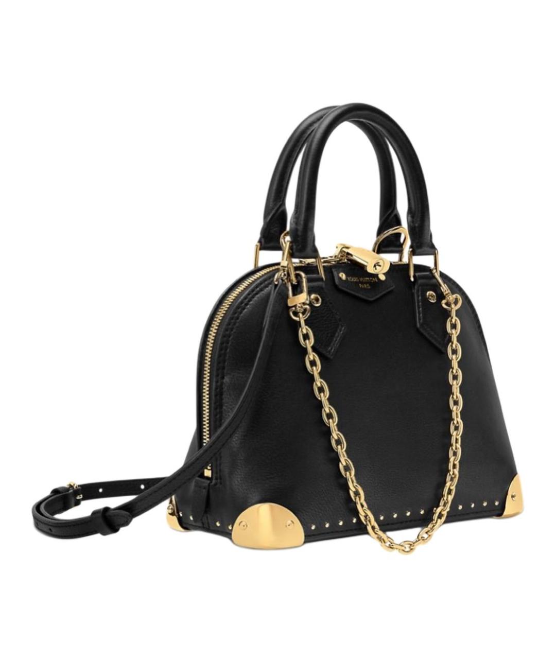 LOUIS VUITTON Черная кожаная сумка через плечо, фото 2