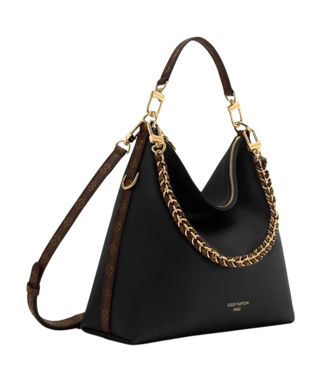 LOUIS VUITTON Черная кожаная сумка через плечо, фото 2