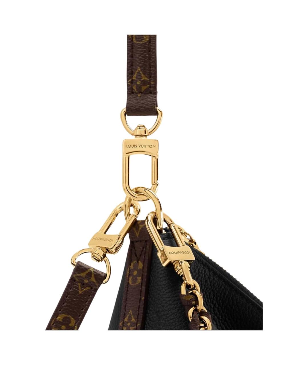 LOUIS VUITTON Черная кожаная сумка через плечо, фото 4