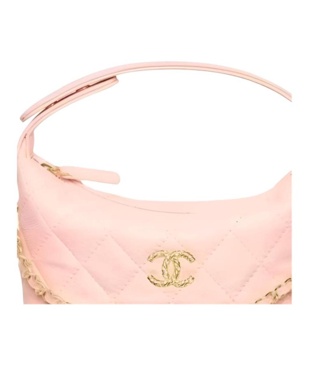 CHANEL Розовая кожаная сумка через плечо, фото 2