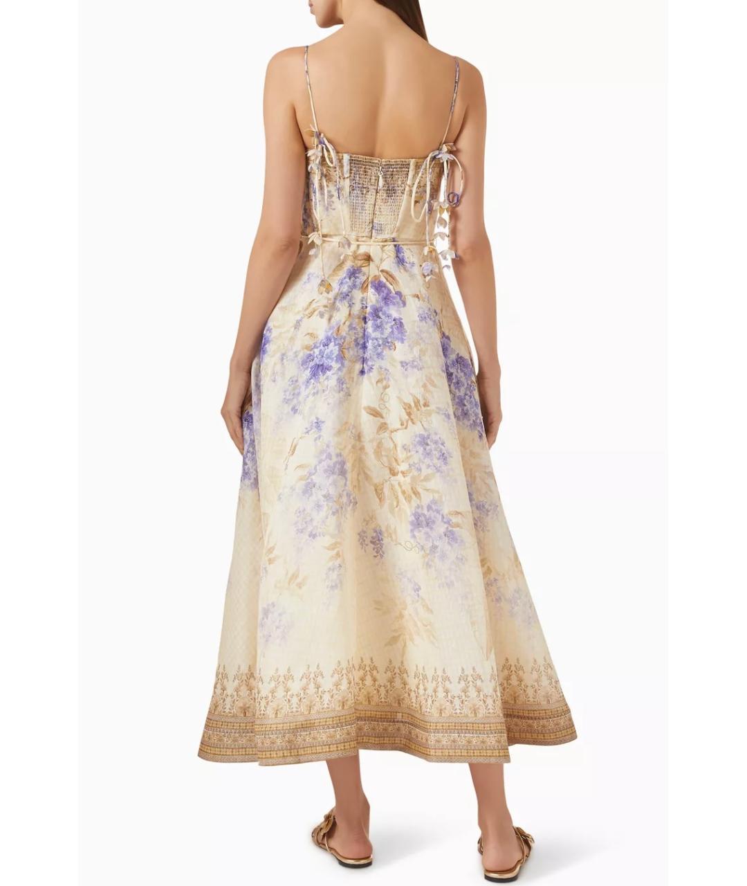 ZIMMERMANN Бежевое льняное коктейльное платье, фото 6