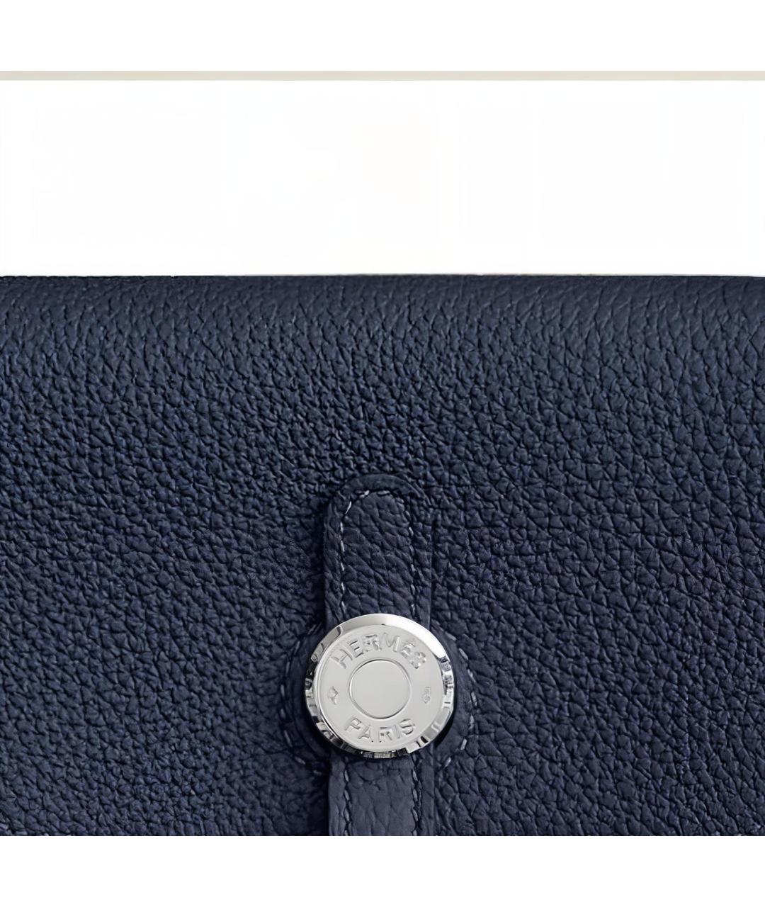 HERMES Темно-синий кожаный кардхолдер, фото 3