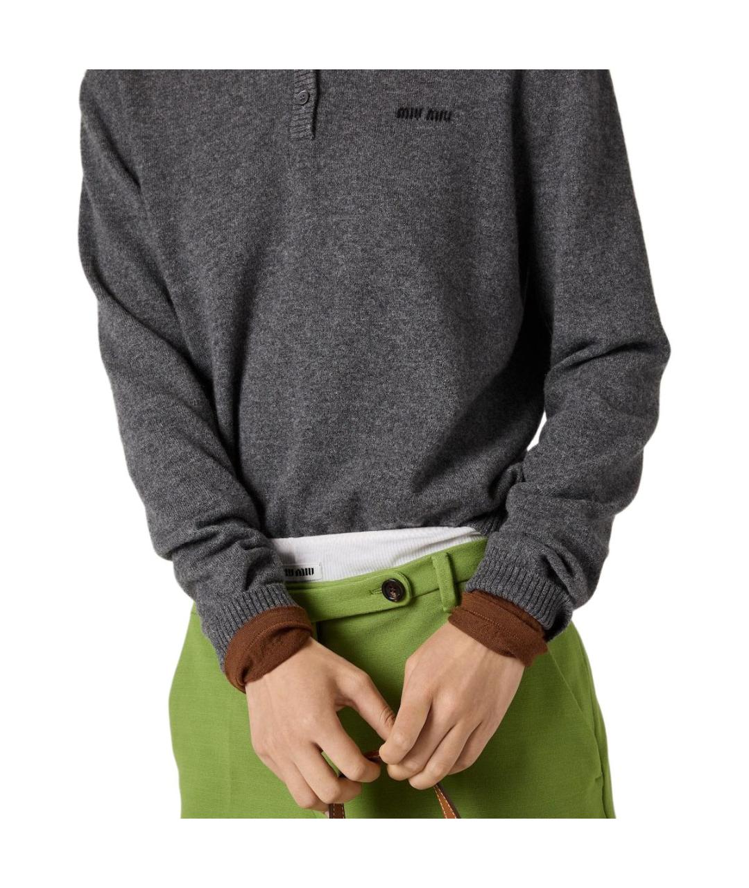 MIU MIU Серый джемпер / свитер, фото 2