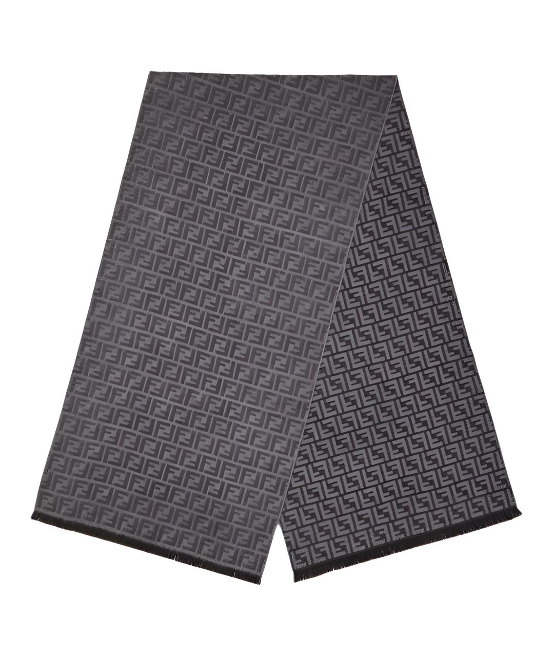 FENDI Серый шарф, фото 1