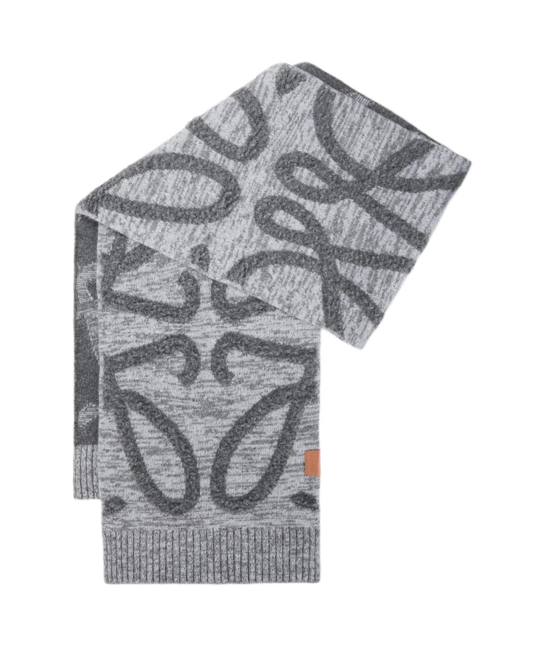 LOEWE Серый шарф, фото 1