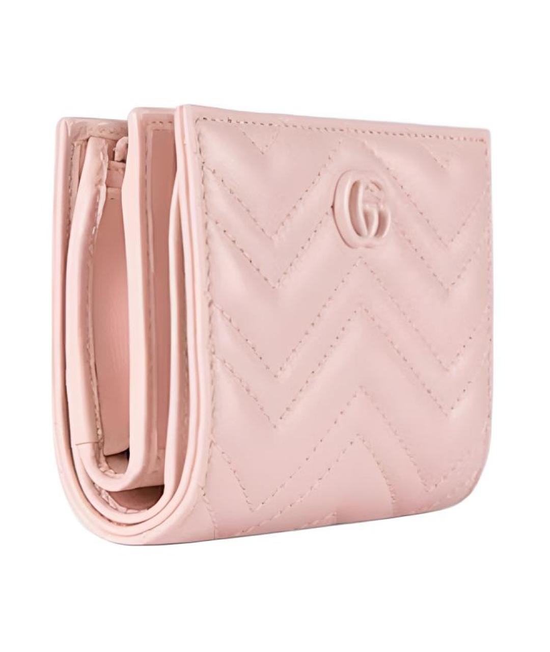 GUCCI Розовый кожаный кошелек, фото 2