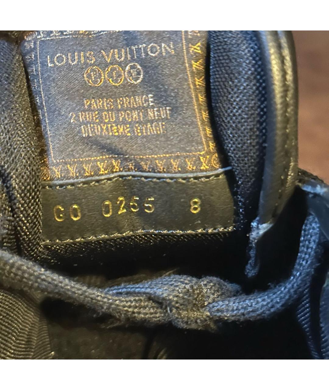 LOUIS VUITTON Черные кожаные низкие кроссовки / кеды, фото 4