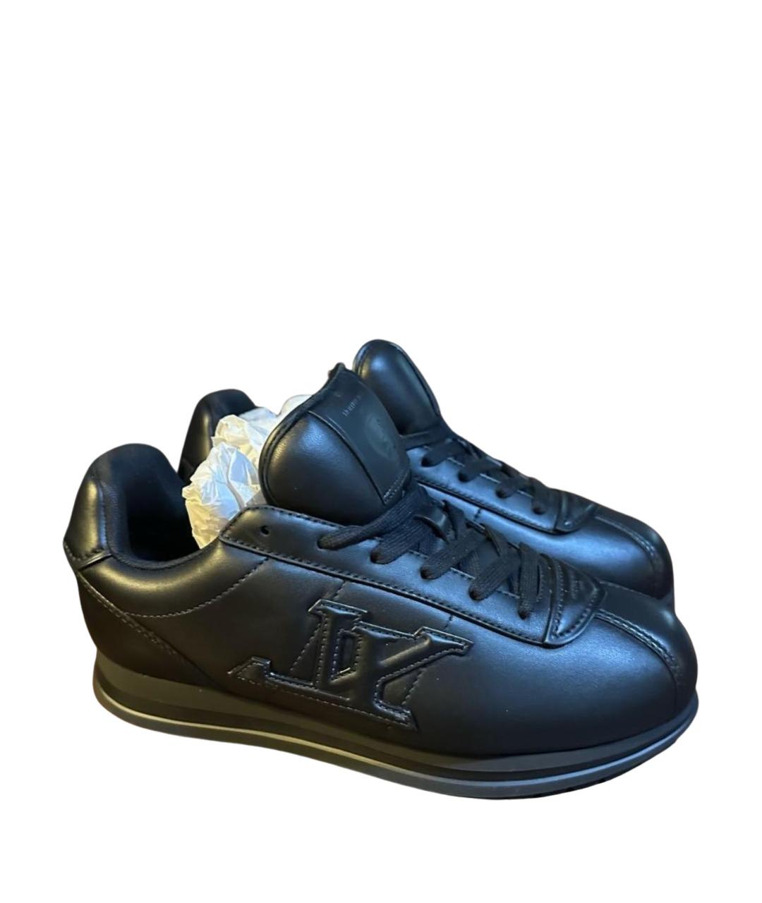 LOUIS VUITTON Черные кожаные низкие кроссовки / кеды, фото 1