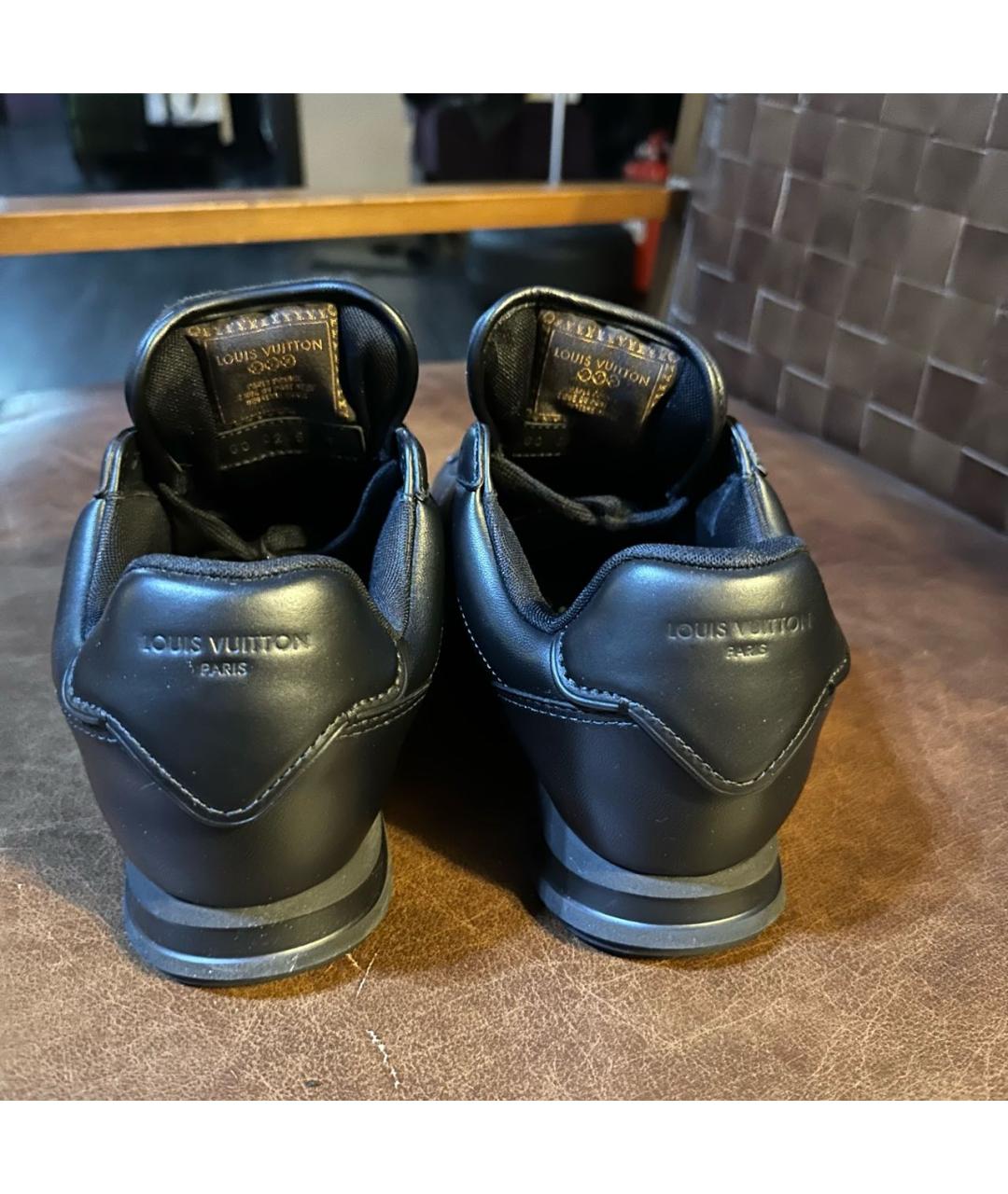 LOUIS VUITTON Черные кожаные низкие кроссовки / кеды, фото 3