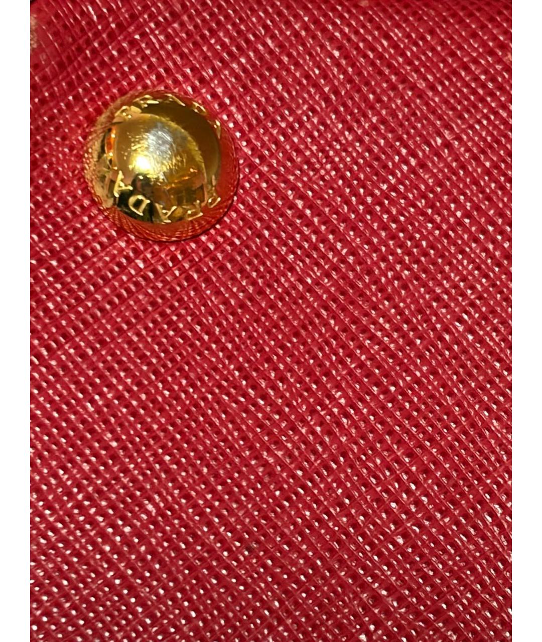 PRADA Красная кожаная сумка с короткими ручками, фото 5