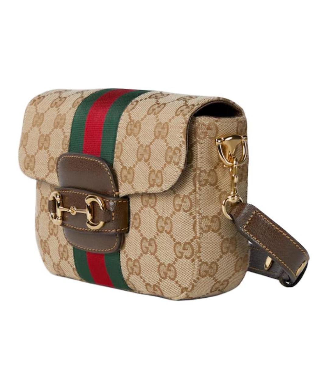 GUCCI Бежевая хлопковая сумка через плечо, фото 2