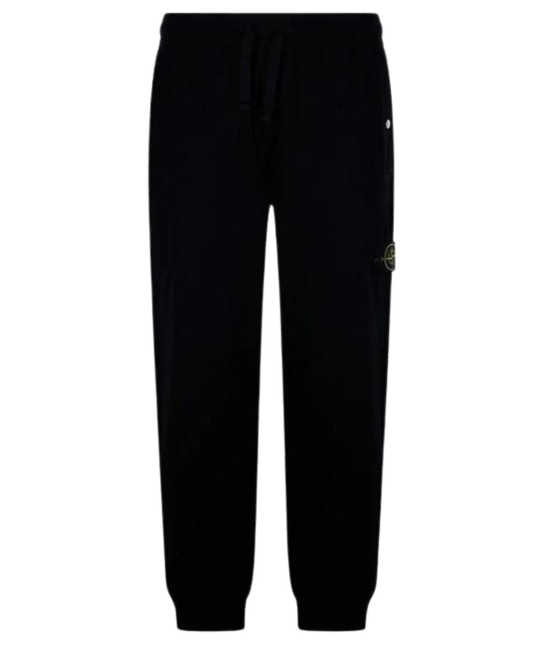 STONE ISLAND Черные хлопковые повседневные брюки, фото 1