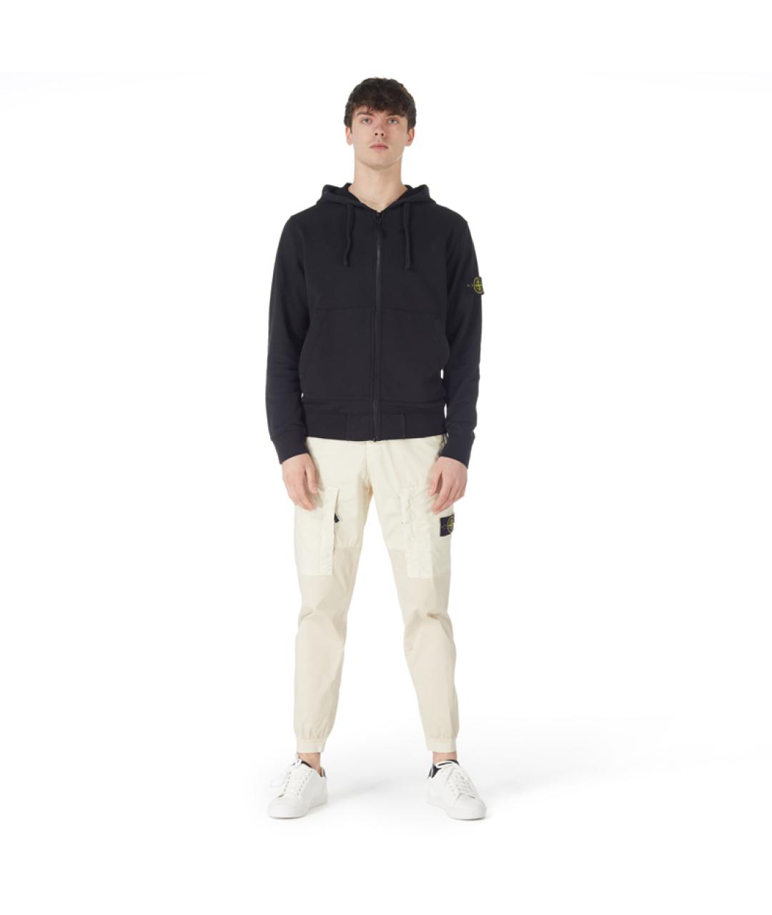 STONE ISLAND Белые хлопко-эластановые повседневные брюки, фото 4