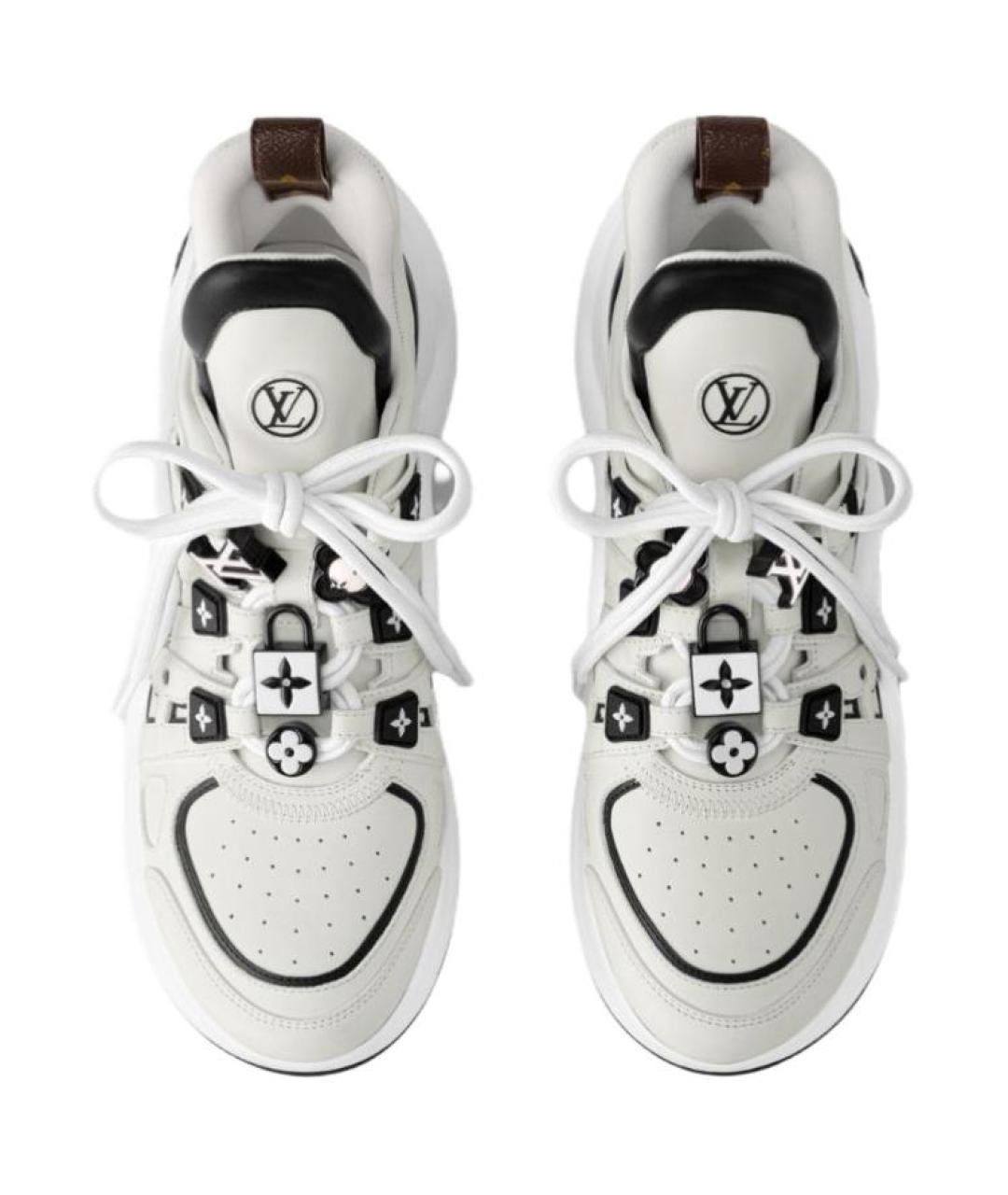LOUIS VUITTON Белые кожаные кроссовки, фото 4