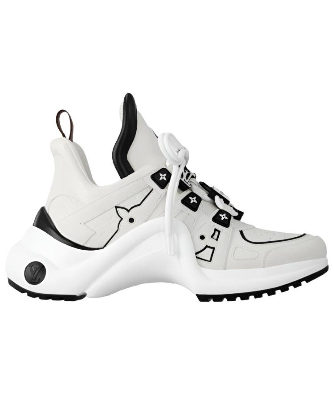 LOUIS VUITTON Белые кожаные кроссовки, фото 1