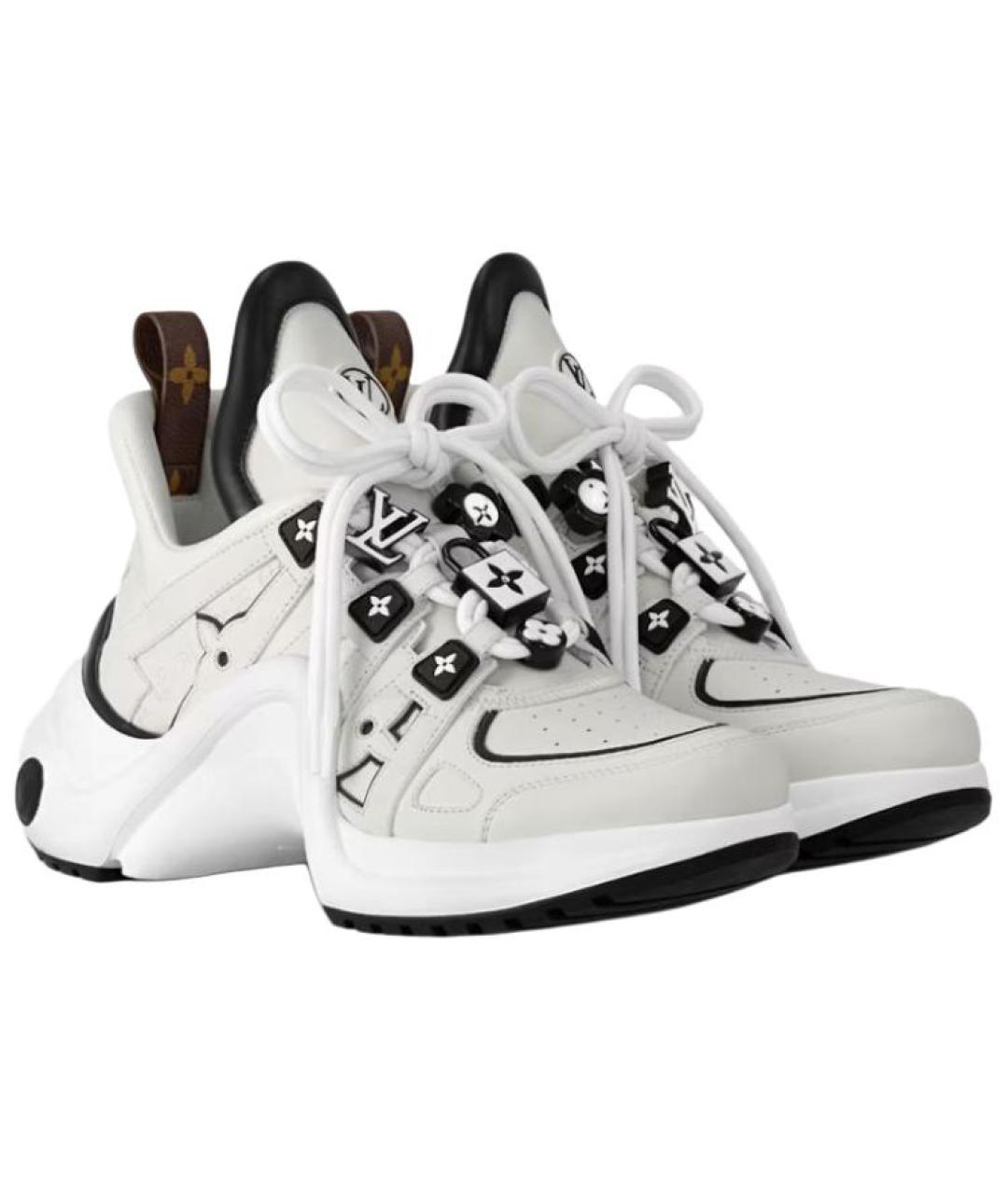 LOUIS VUITTON Белые кожаные кроссовки, фото 3