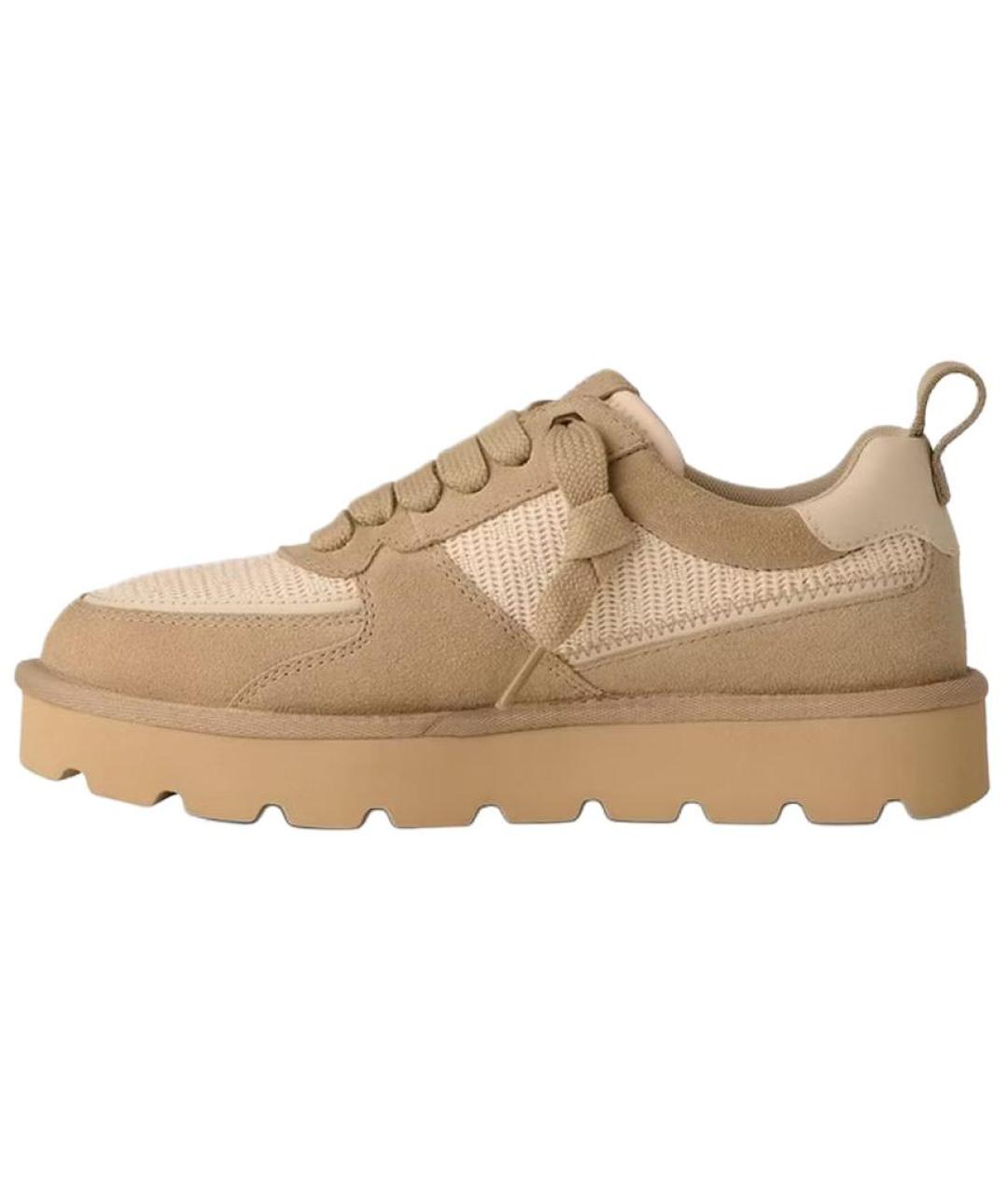 UGG AUSTRALIA Бежевые кожаные кроссовки, фото 2