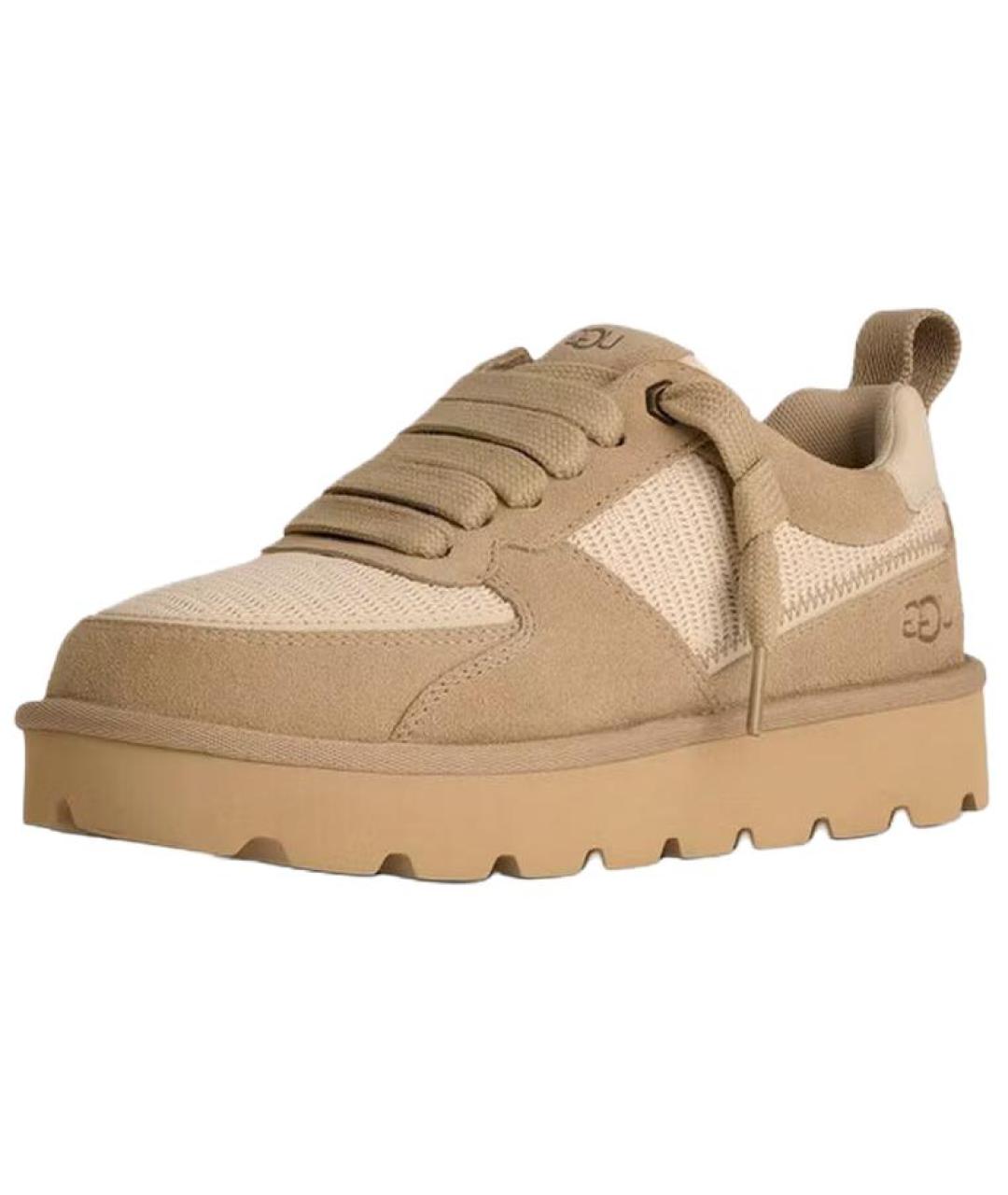 UGG AUSTRALIA Бежевые кожаные кроссовки, фото 3